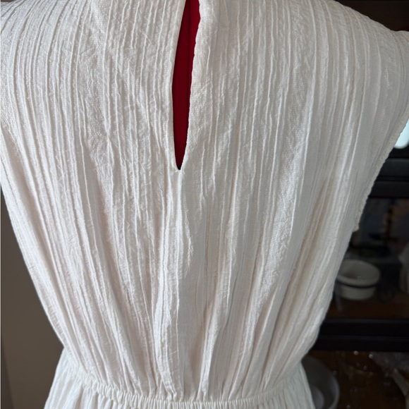 Nine West White Sleeveless Midi Dress | Textured Summer Sundress | Size M - Picture 4 of 7